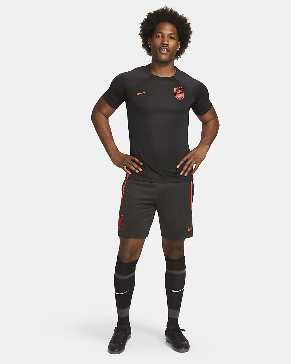 U.S. Strike Men's Nike Dri-FIT Knit Soccer Top - Black/Speed Red/Speed Red