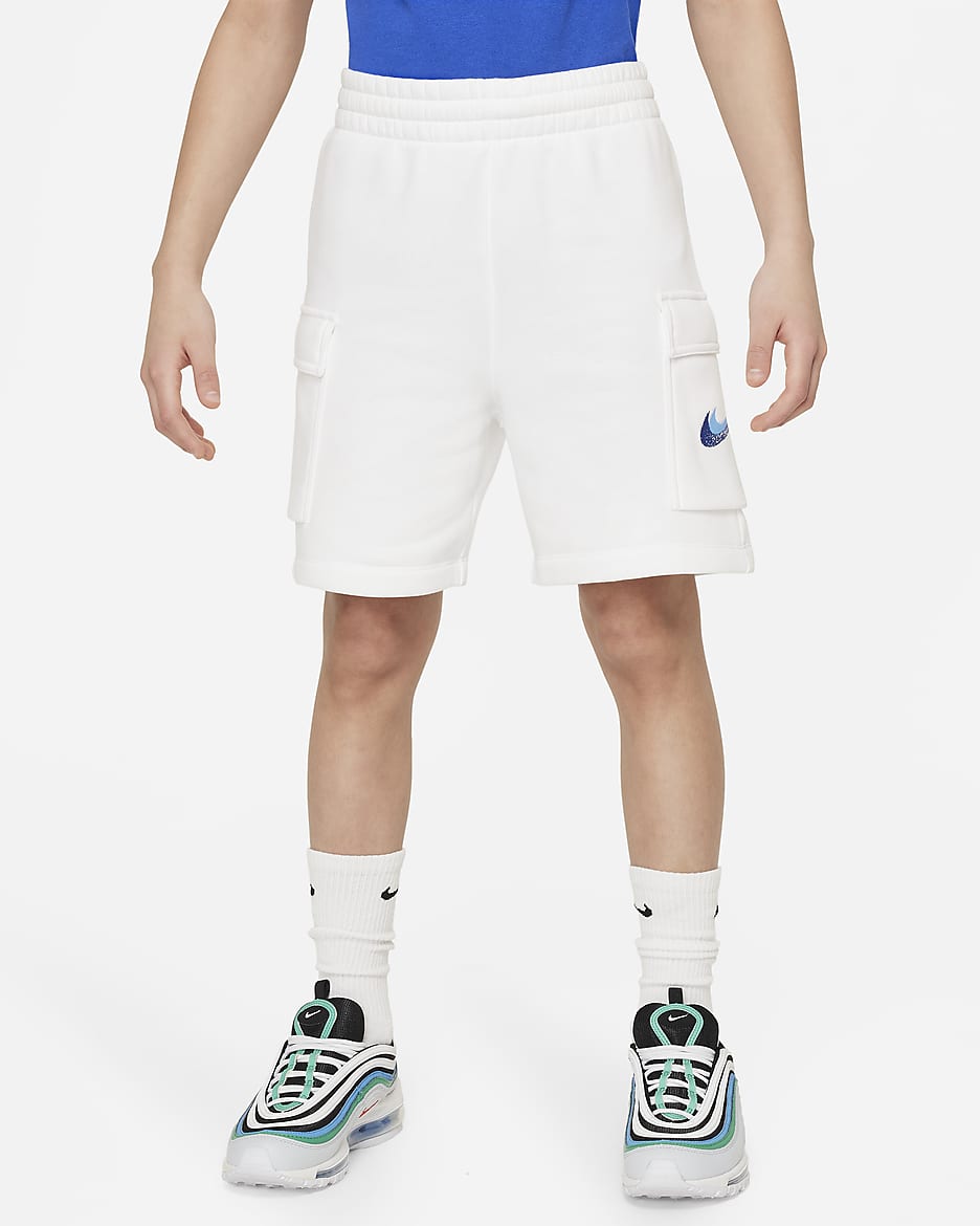 Short en tissu Fleece Nike Sportswear Standard Issue pour ado (garçon) - Blanc