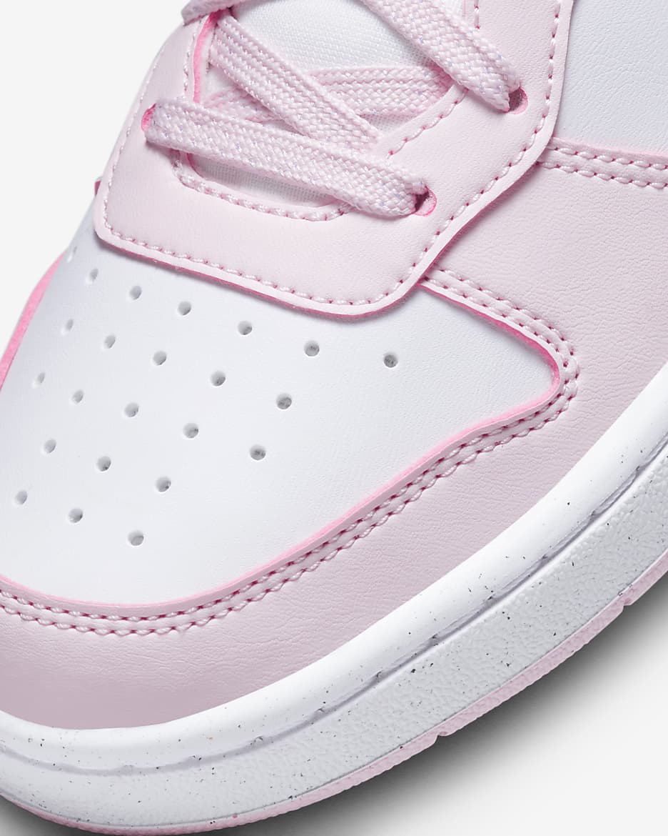 Nike Court Borough Low Recraft Schuh für ältere Kinder - Weiß/Pink Foam