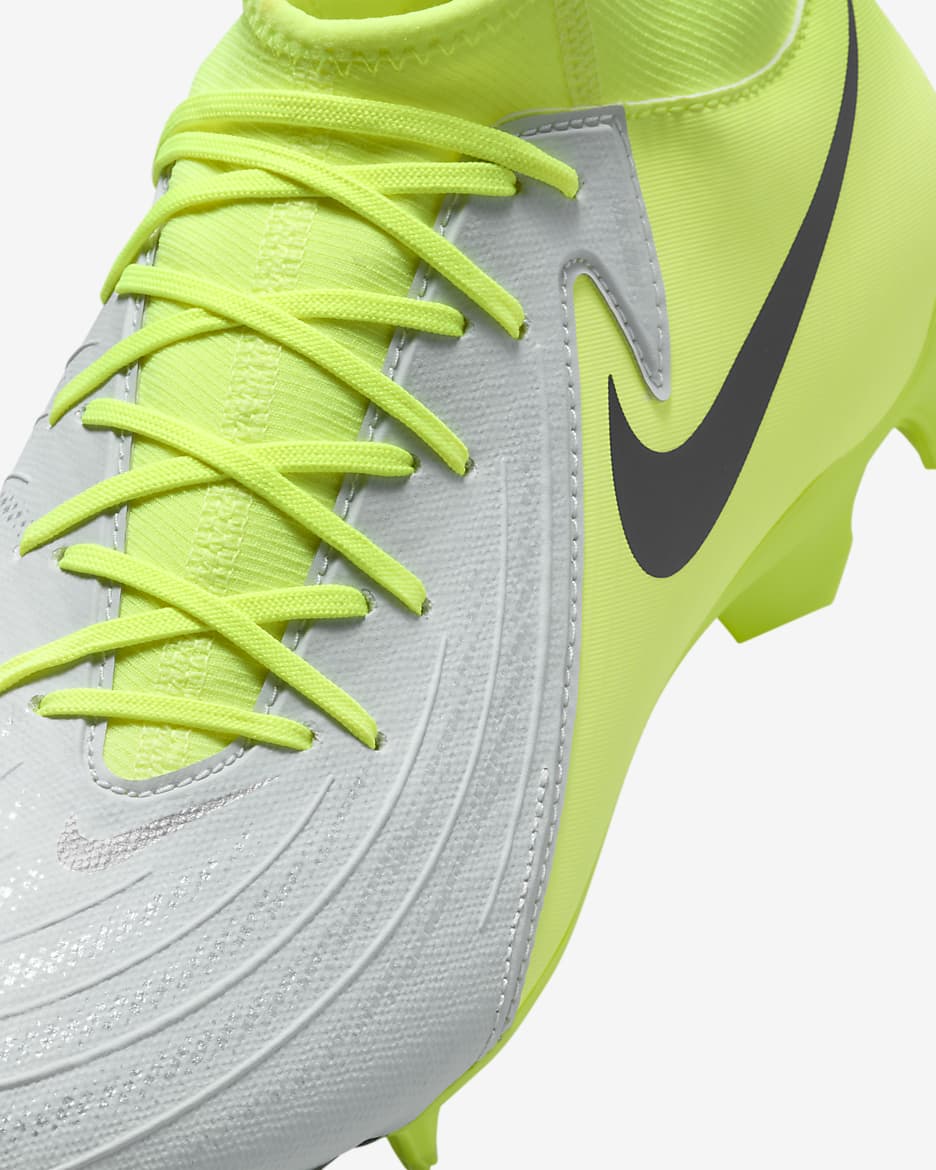 Nike Phantom Luna 2 Academy Botes de futbol de perfil alt per a terrenys diversos - Platejat metal·litzat/Volt/Negre