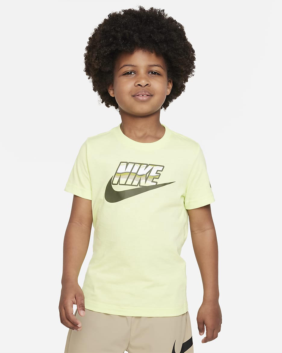 Nike Stripe Scape Futura Tee Little Kids' Dri-FIT T-Shirt - Light Lemon Twist