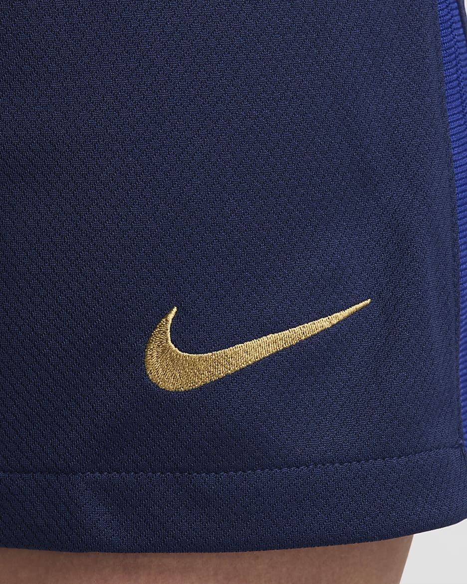 Primera equipación Stadium FC Barcelona 2023/24 Pantalón corto de fútbol tipo réplica Nike Dri-FIT - Mujer - Midnight Navy/Noble Red/Deep Royal Blue/Club Gold