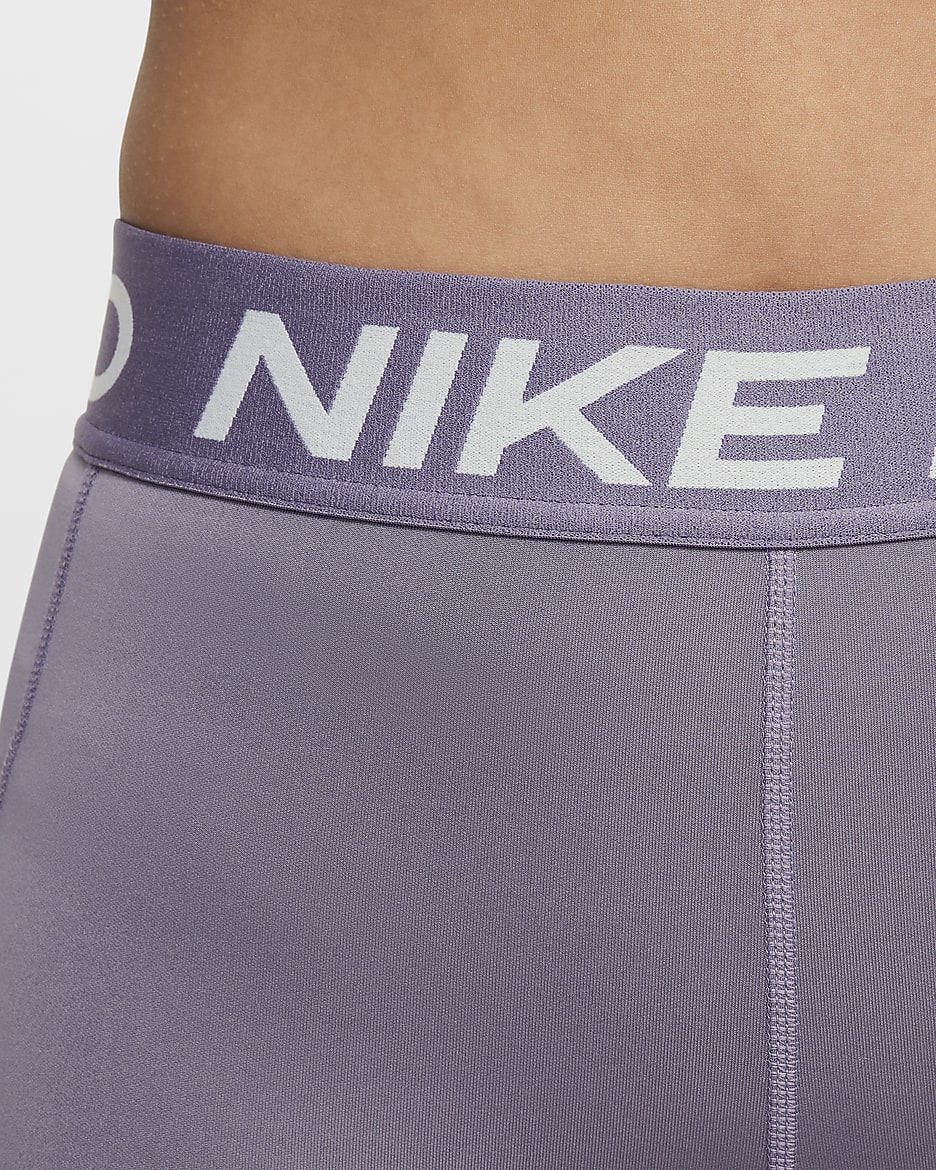 Nike Pro Leak Protection: Period Girls' Dri-FIT Shorts - Daybreak/White