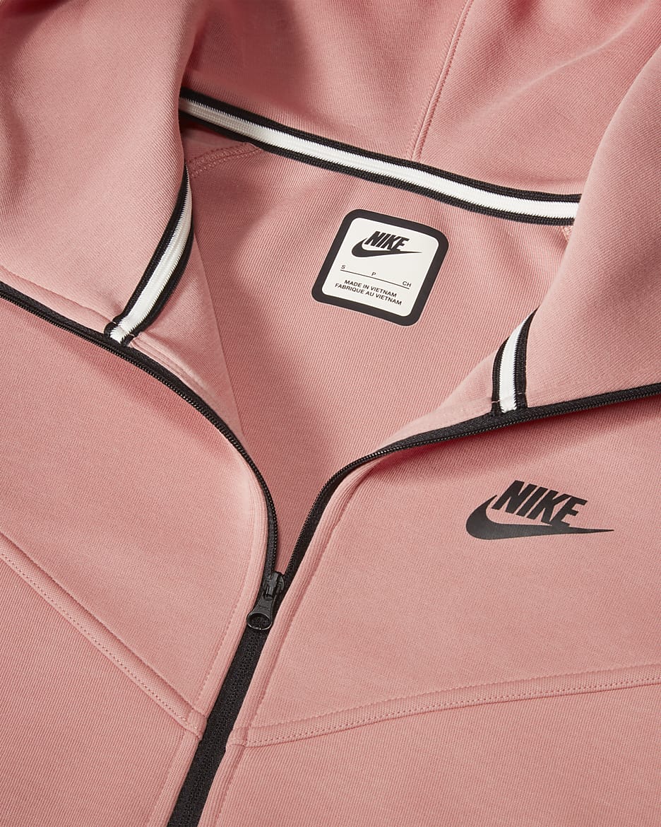 Nike Sportswear Tech Fleece Windrunner Sudadera con capucha con cremallera completa - Mujer - Red Stardust/Negro