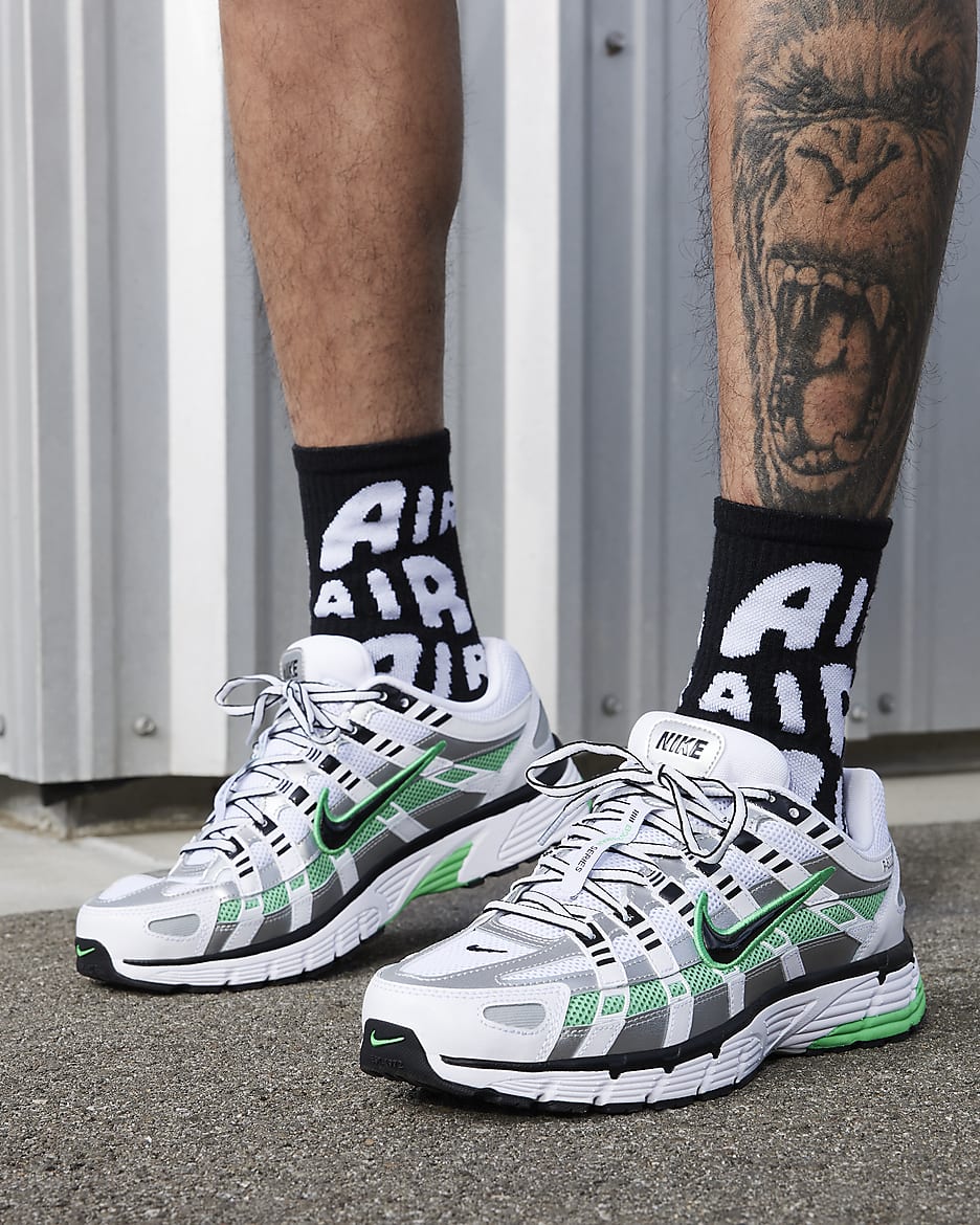 Nike P-6000 Shoes - White/Metallic Silver/Spring Green/Black