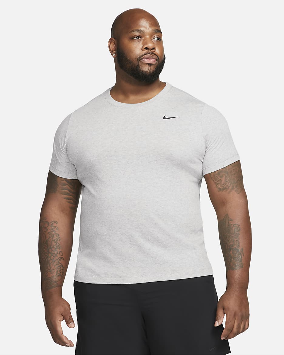 Męski T-shirt do fitnessu Nike Dri-FIT - Dark Grey Heather/Czerń