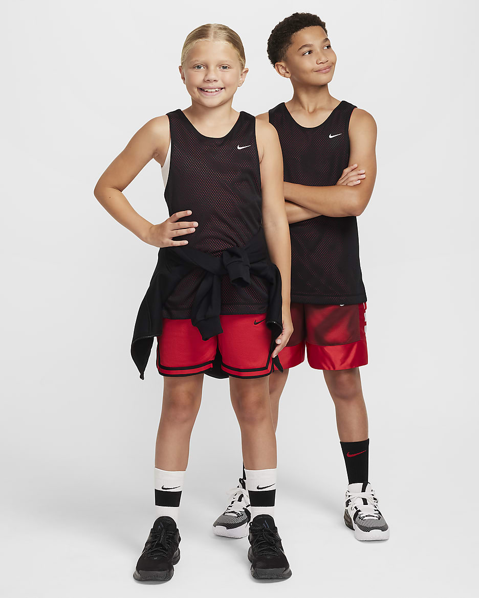 Nike Older Kids' Dri-FIT Reversible Shirt - Black/University Red/White