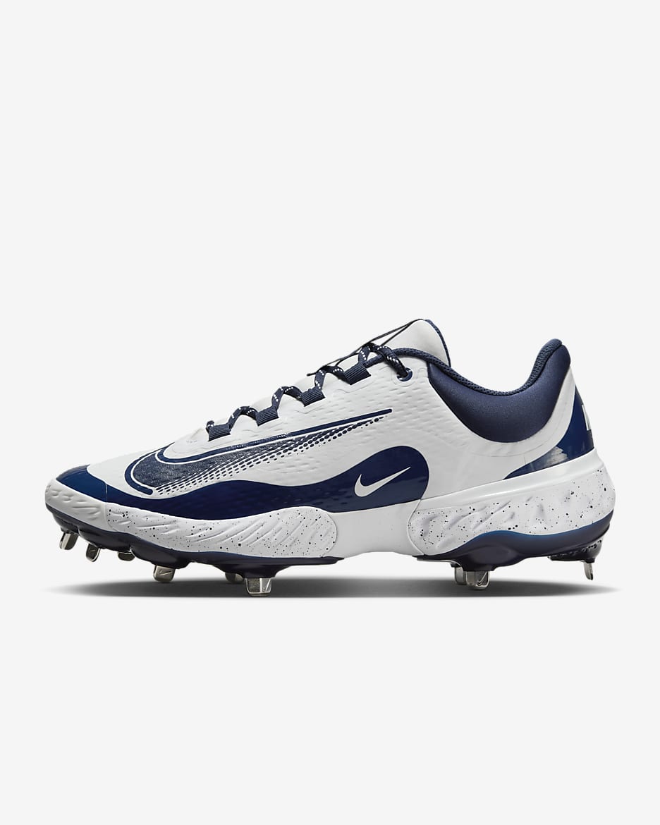 Calzado de béisbol para hombre Nike Alpha Huarache Elite 4 Low - Blanco/Azul marino medianoche