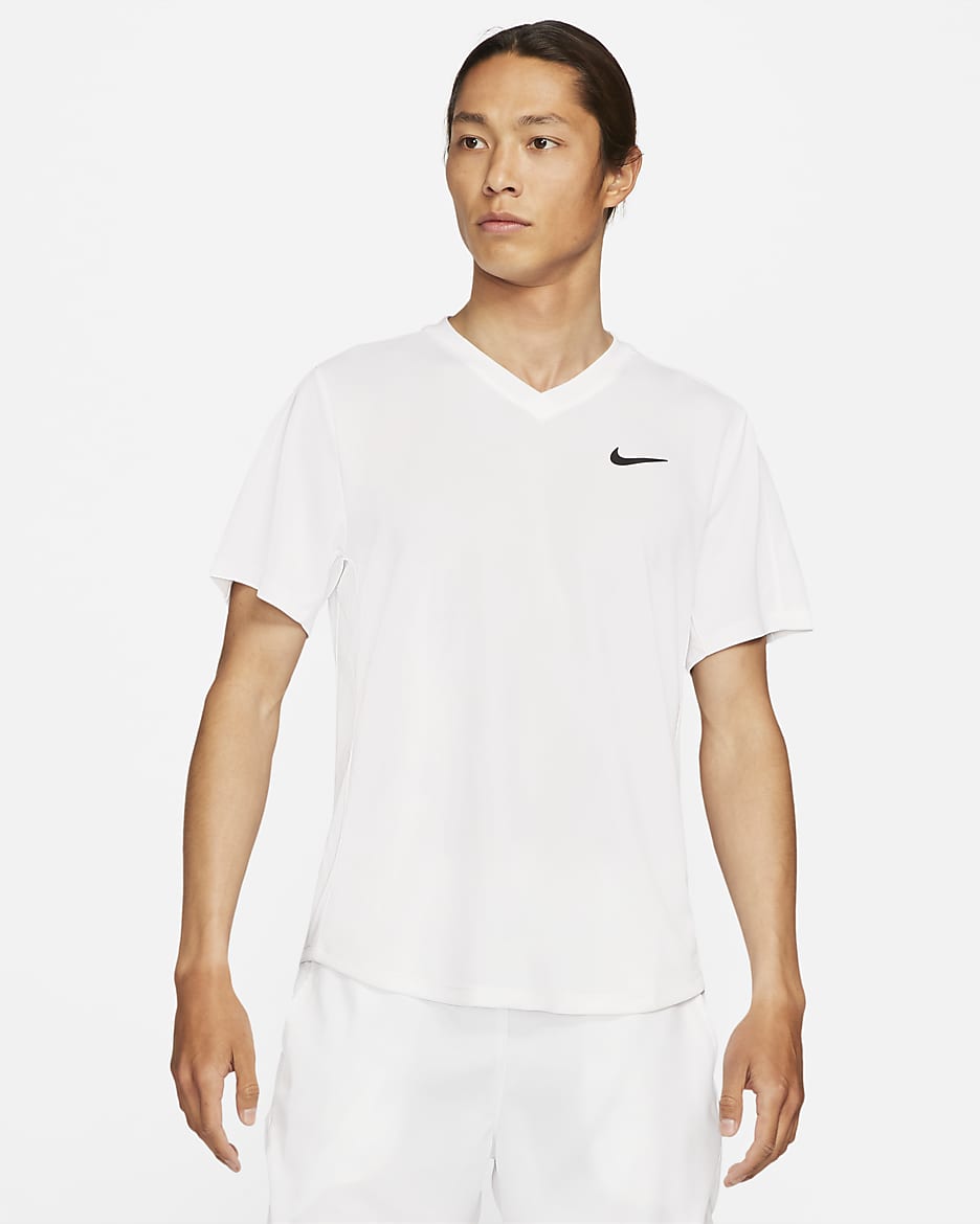 NikeCourt Dri-FIT Victory Men's Tennis Top - White/White/Black