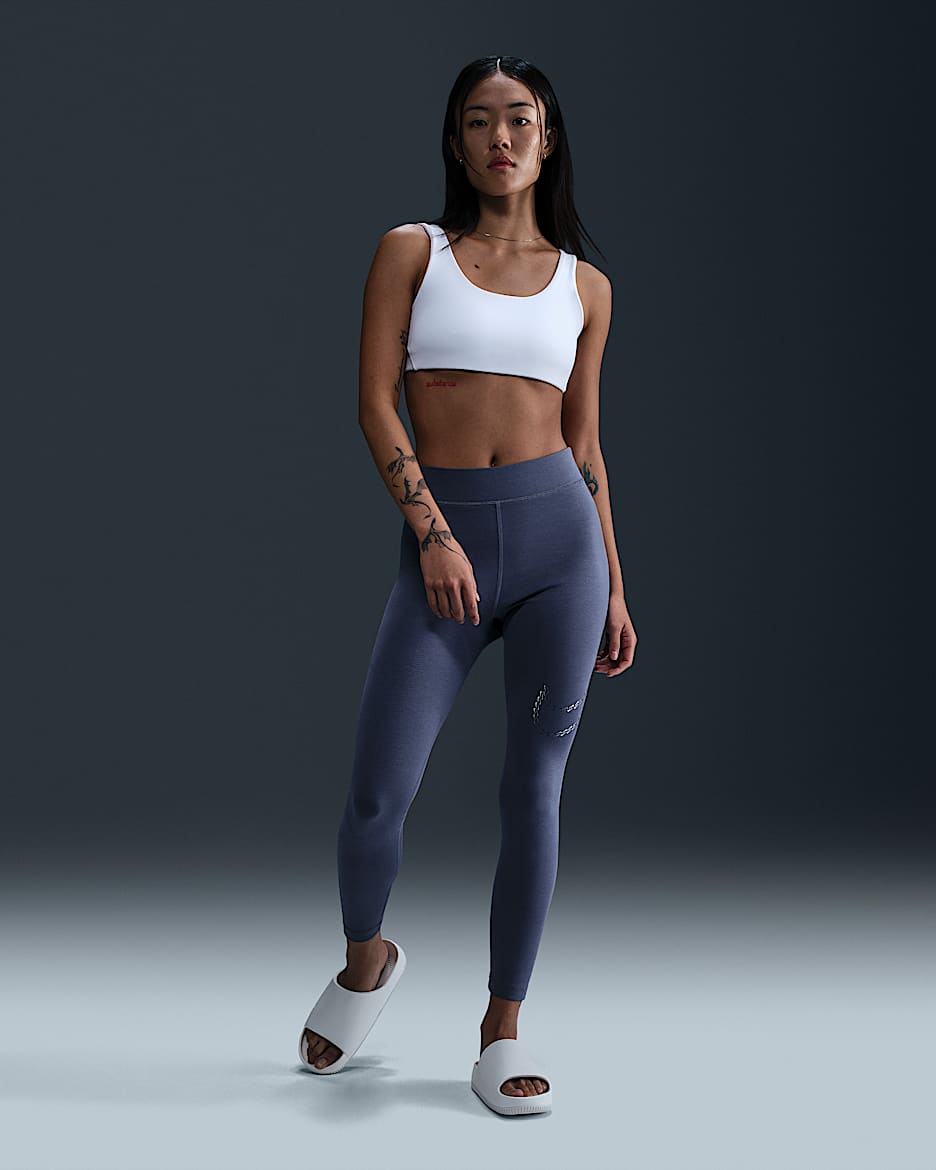 Nike Sportswear Premium Essential Women's High-Waisted Shine Leggings - Diffused Blue