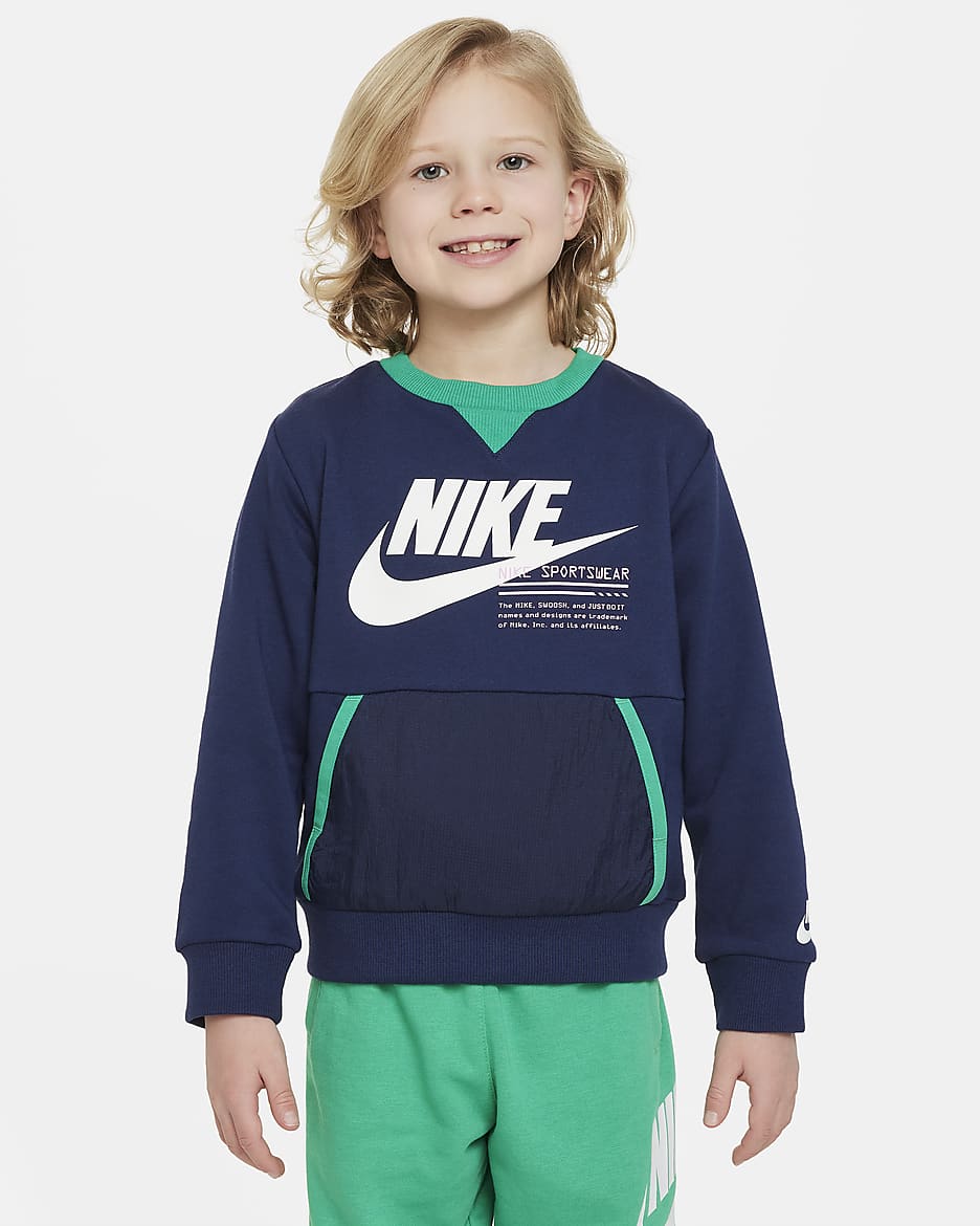 Nike Sportswear Paint Your Future Little Kids' French Terry Crew - Midnight Navy