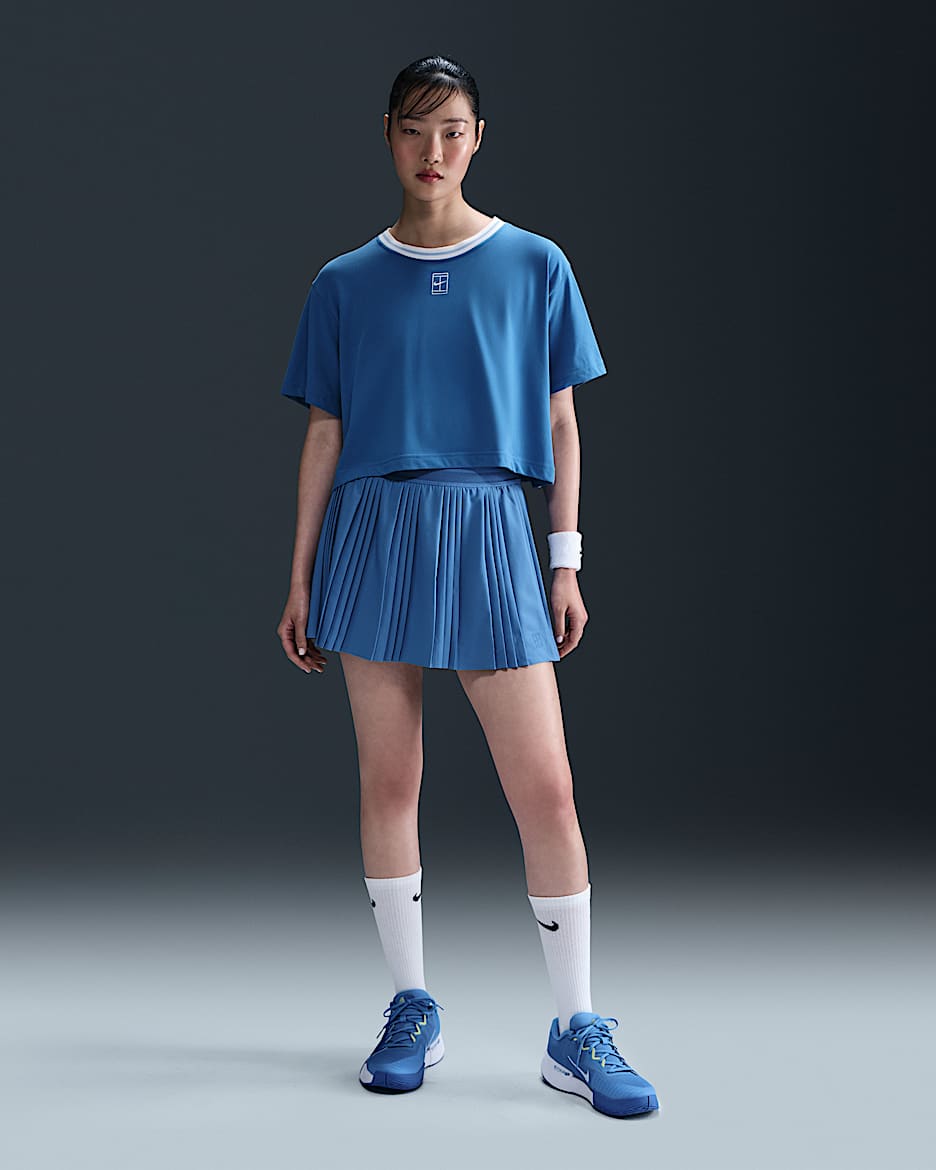 NikeCourt Advantage Dri-FIT Tennisrock mit Falten (Damen) - Star Blue/Star Blue