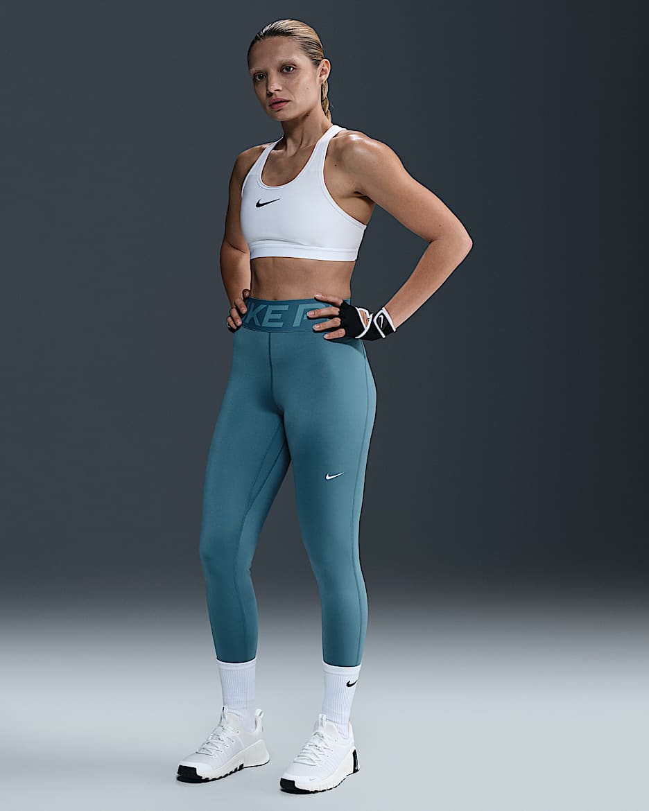 Nike Pro Sculpt Women's High-Waisted Full-Length Leggings - Smoky Blue/White