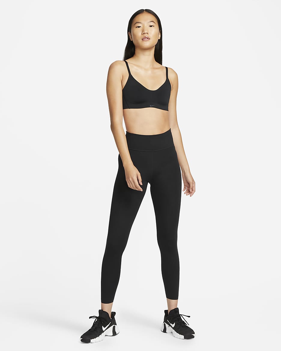 Nike Dri-FIT Alate Women's Minimalist Light-Support Padded Sports Bra - Black/Black/Dark Smoke Grey