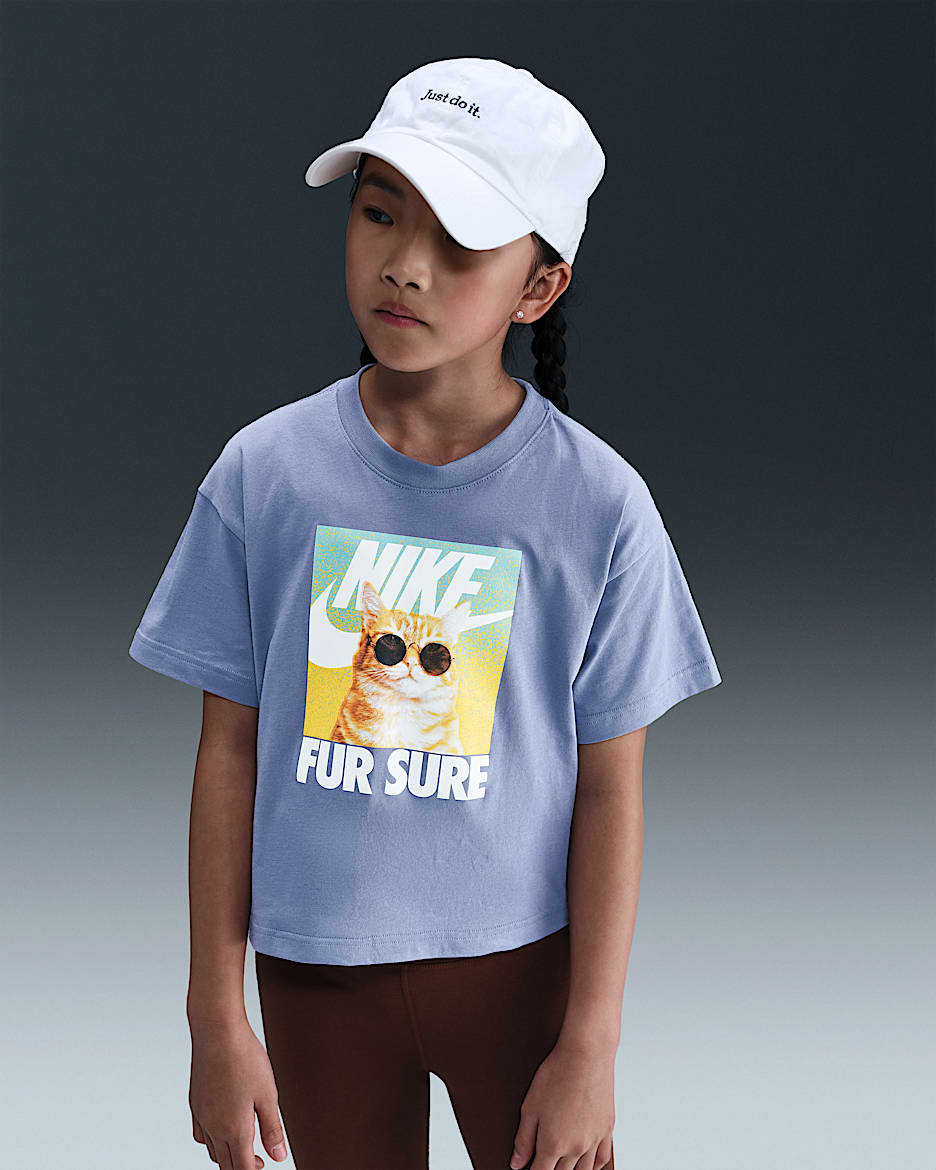 Playera para niña talla grande Nike Sportswear - Índigo mundial