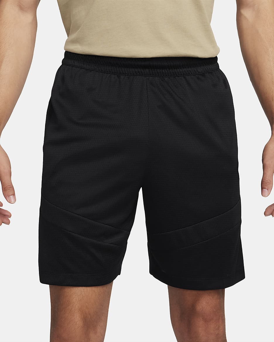 Short de basketball 20 cm Dri-FIT Nike Icon pour homme - Noir/Noir/Noir/Blanc