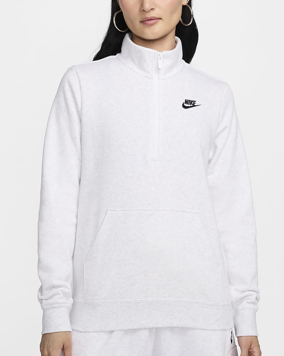 Nike Sportswear Club Fleece Women's 1/2-Zip Sweatshirt - Birch Heather/Black