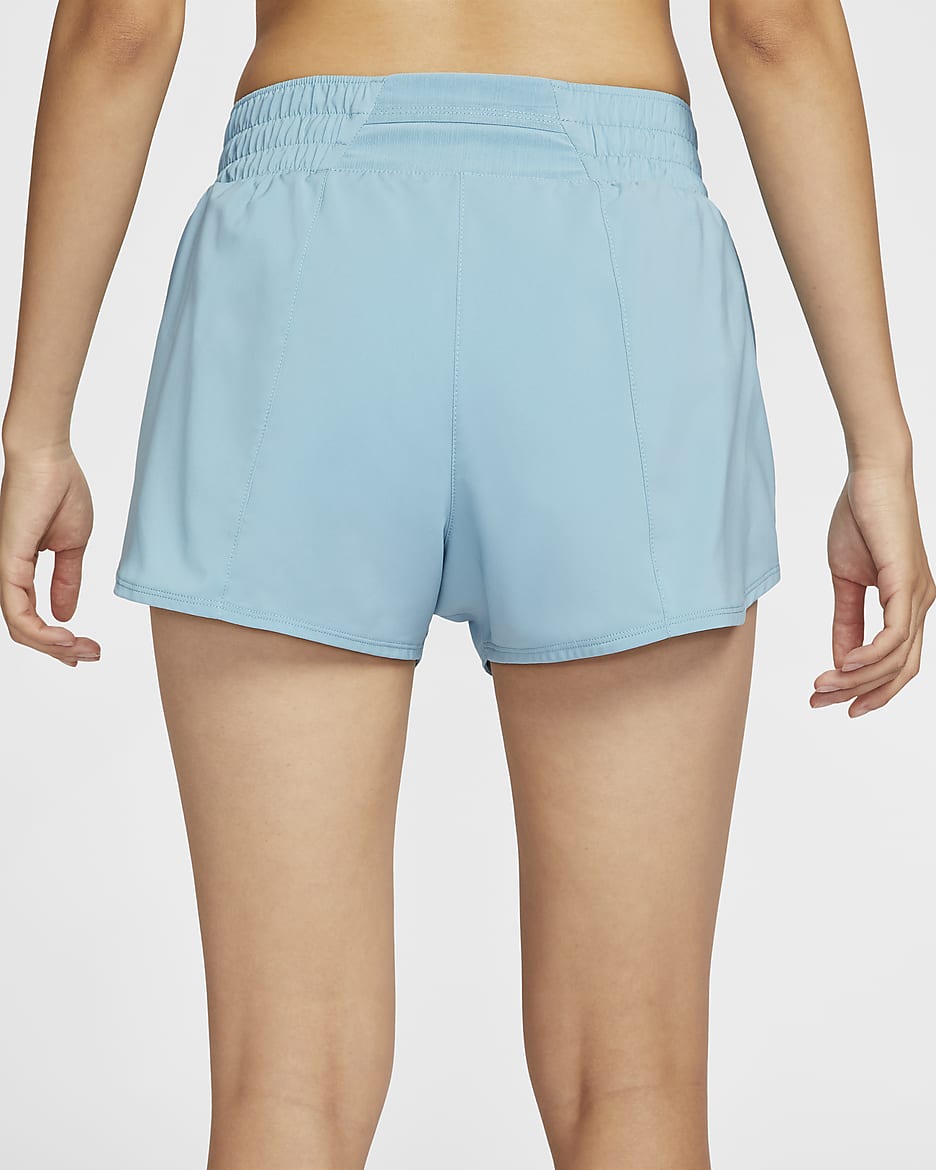 Nike Dri-FIT One Women's Mid-rise 8cm (approx.) Brief-Lined Shorts - Denim Turquoise