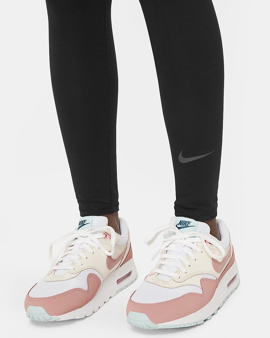 Leggings de cintura subida Nike Sportswear Favorites Júnior (Rapariga) - Preto/Cinzento Smoke escuro