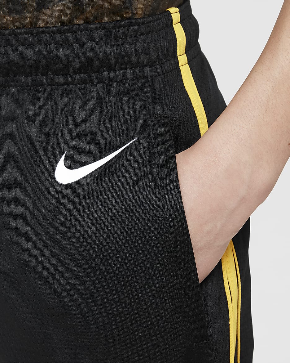 Golden State Warriors Nike Dri-FIT NBA Swingman Shorts für ältere Kinder - Schwarz