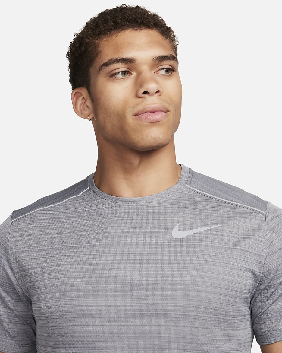 Nike Miler Men's Short-Sleeve Running Top - Smoke Grey