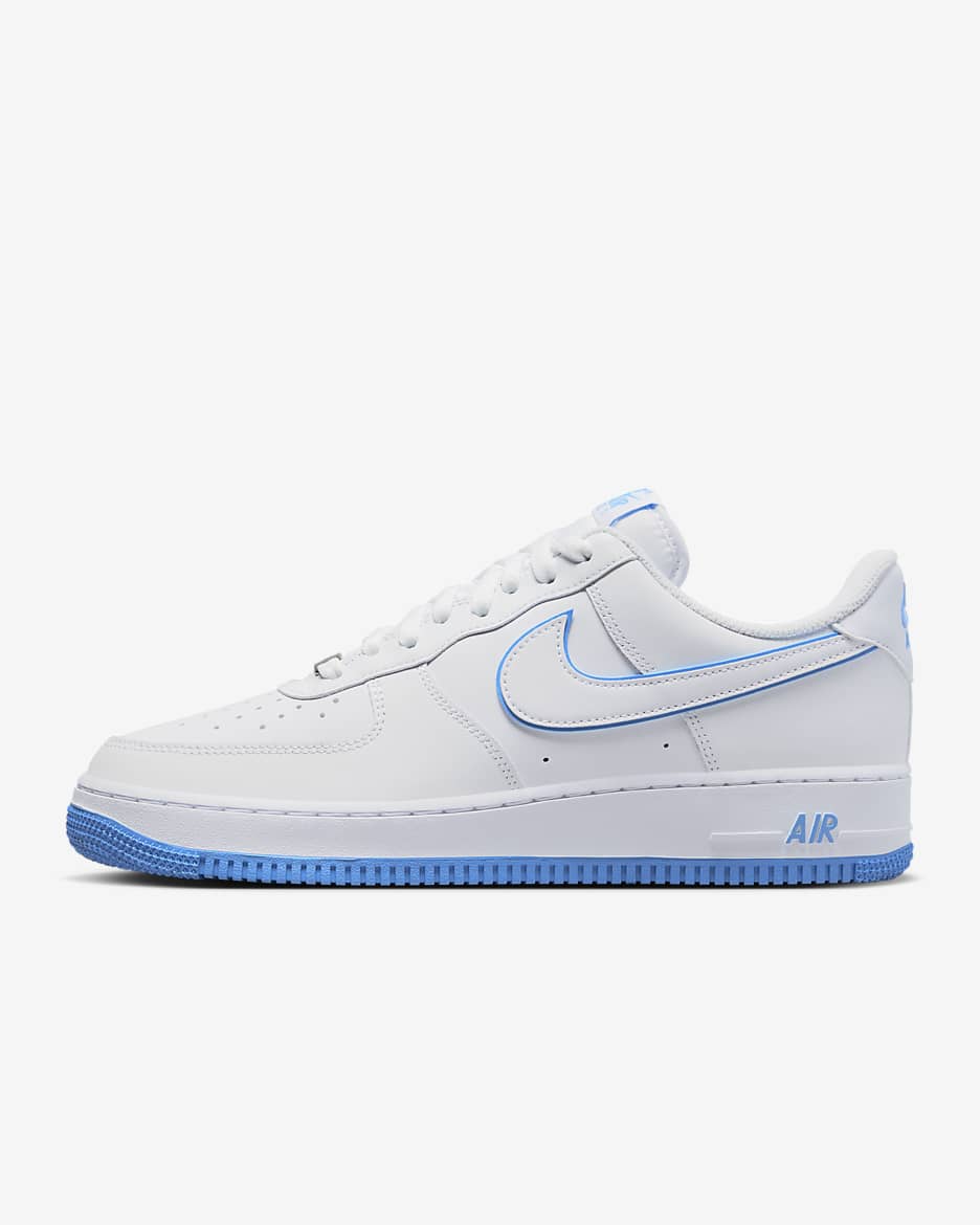 Nike Air Force 1 '07 Men's Shoes - White/White/University Blue