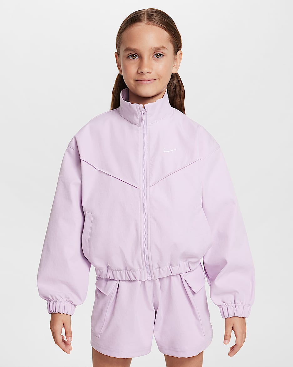 Nike Sportswear Girls' Oversized Lightweight Jacket - Doll/White