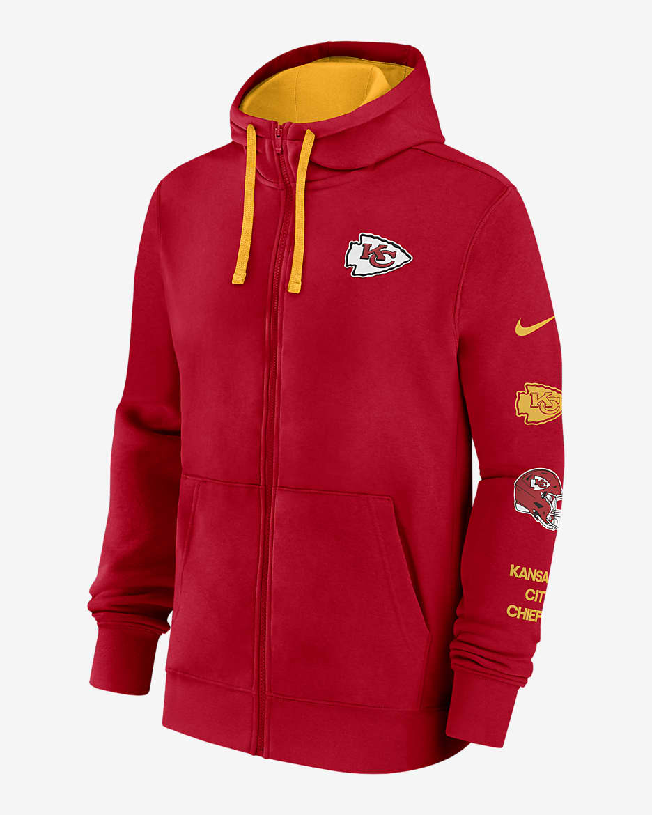 Kansas City Chiefs Club Men's Nike NFL Full-Zip Hoodie - Red