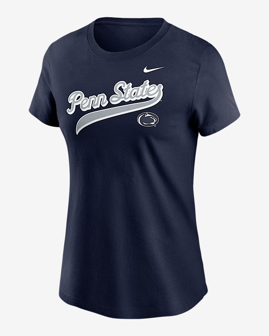 Penn State Athletic Prep Arch Local Script Women's Nike College T-Shirt - Navy