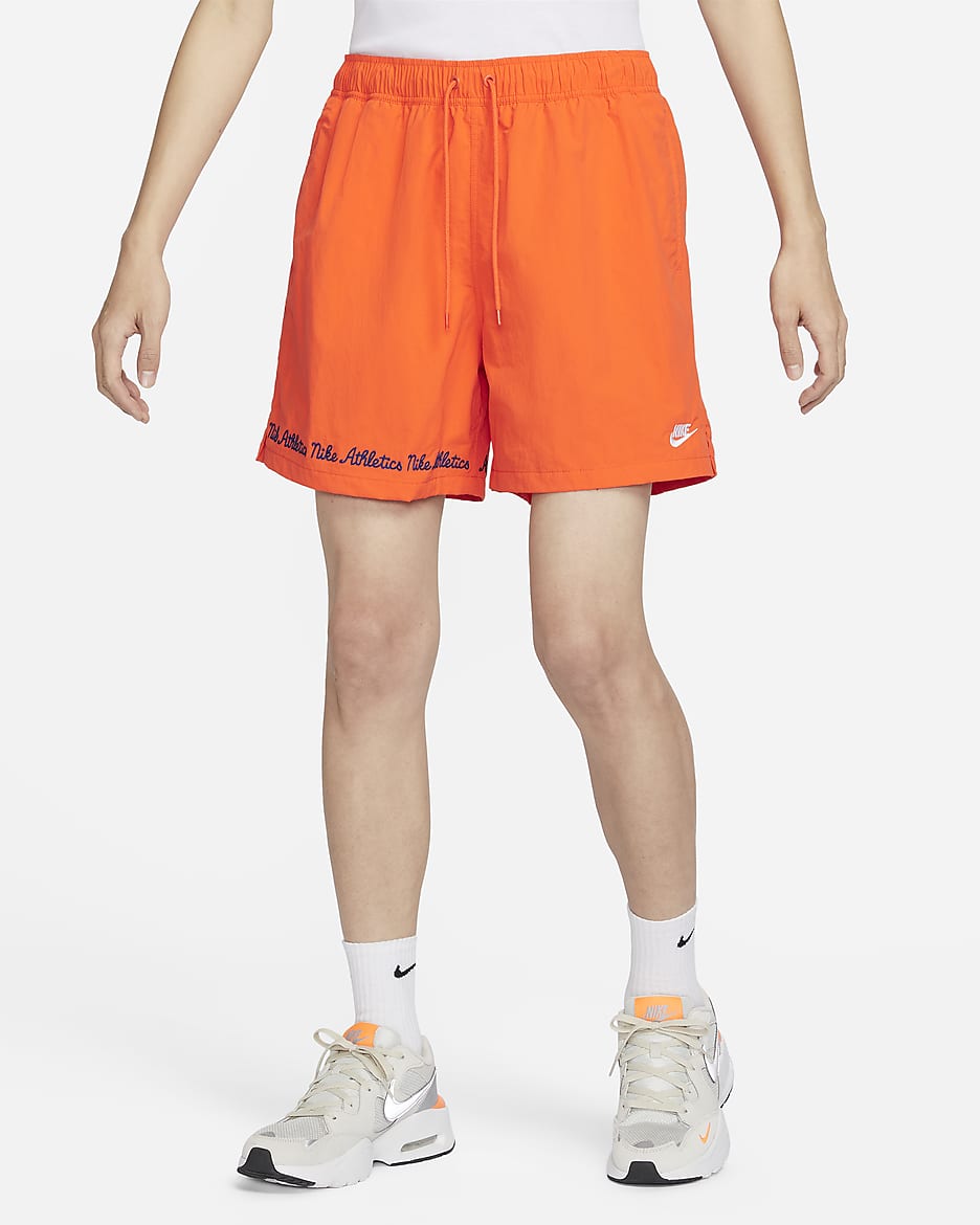 Nike Club Fleece Men's Flow Shorts - Safety Orange/White