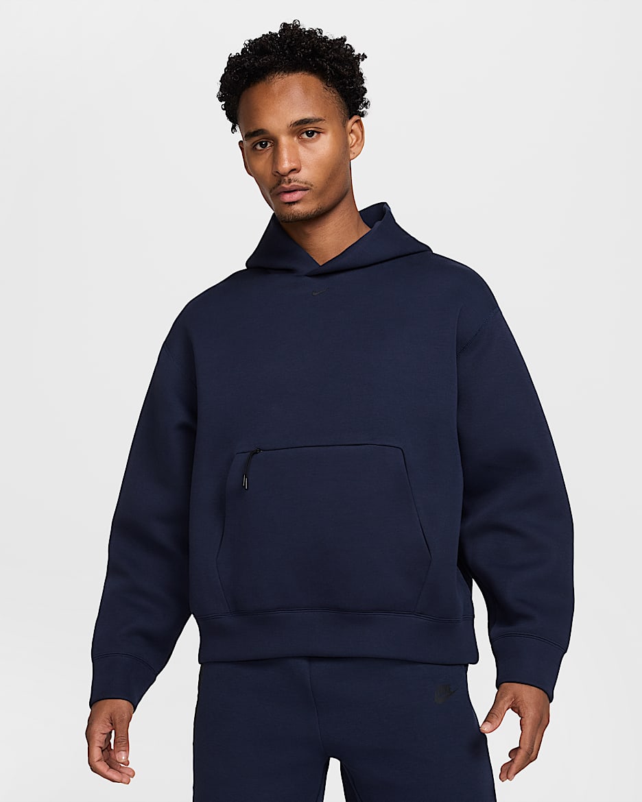 Sudadera con gorro de tejido Fleece para hombre Nike Tech - Obsidiana/Negro