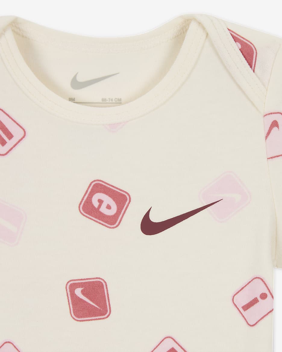 Conjunto de dos piezas de body estampado para bebé (0 a 9 meses) Nike - Adobe