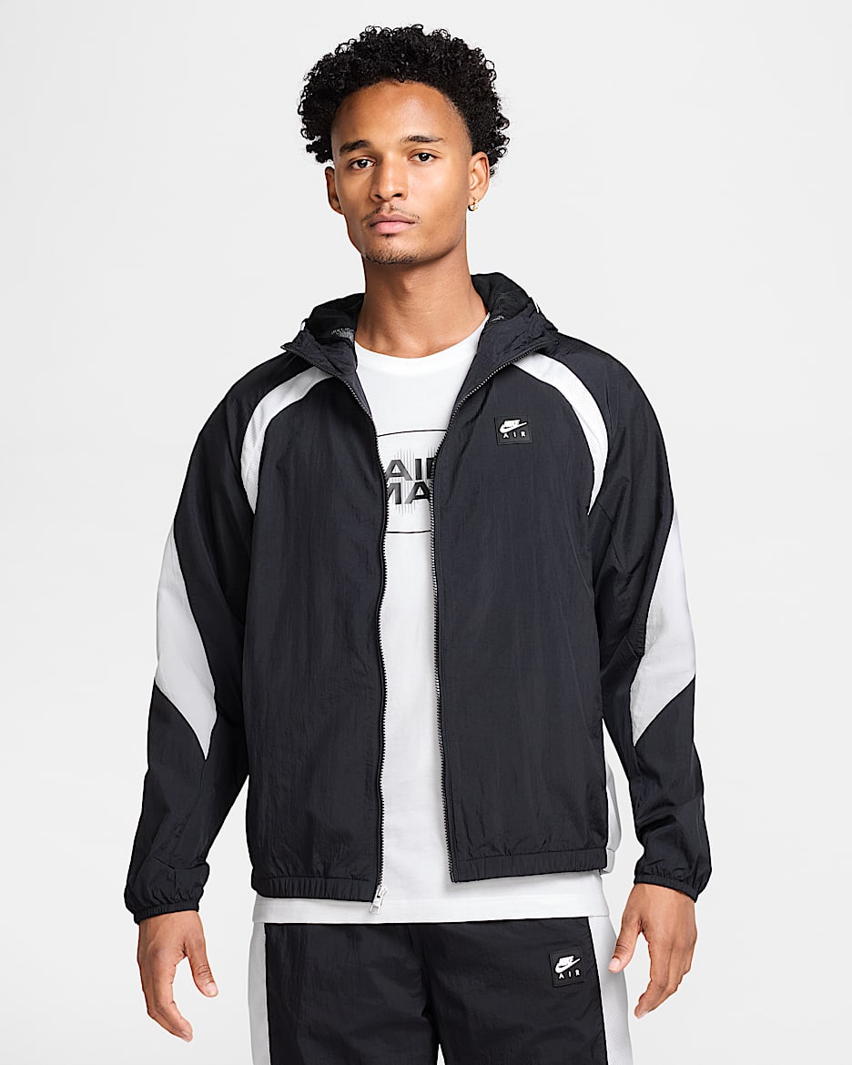 Chamarra de tejido Woven para hombre Nike Air - Negro/Blanco/Blanco