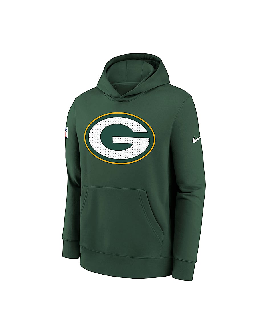 Green Bay Packers Sideline Club Big Kids' Nike NFL Pullover Hoodie - Green