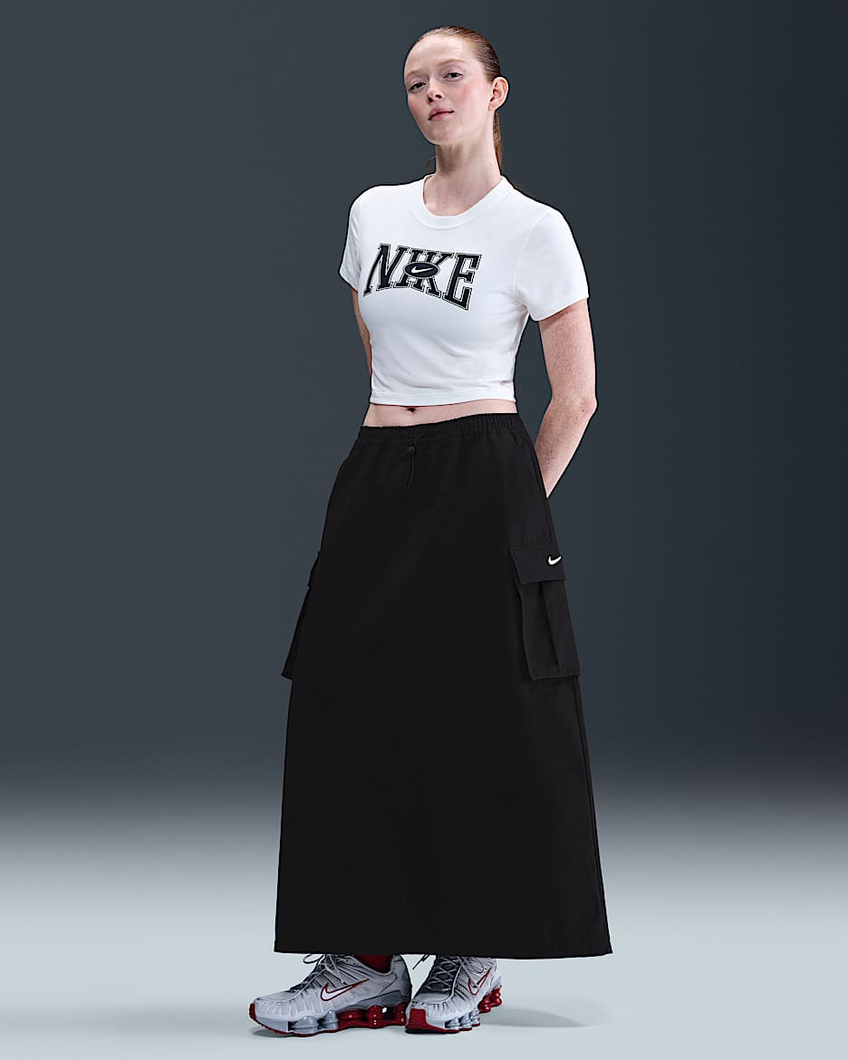 Nike Sportswear Bol Kesimli Kadın Kargo Eteği - Siyah/Sail