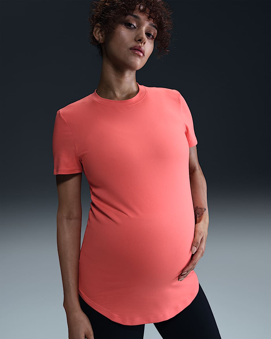 Nike (M) One Women's Dri-FIT Slim-Fit Short-Sleeve Top (Maternity) - Magic Ember