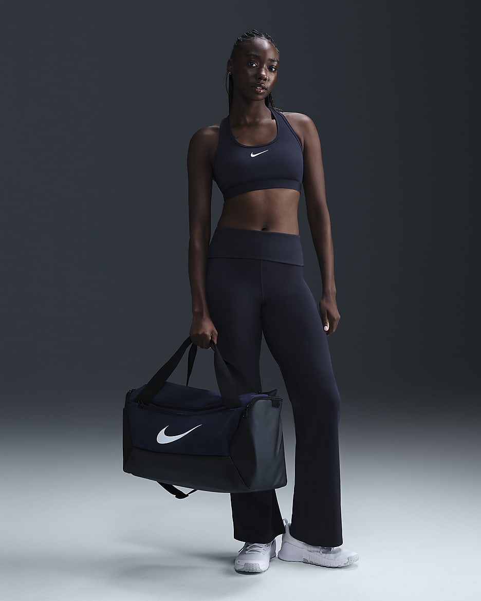 Nike One Women's Dri-FIT High-Waisted Fold-Over Trousers - Obsidian/Black