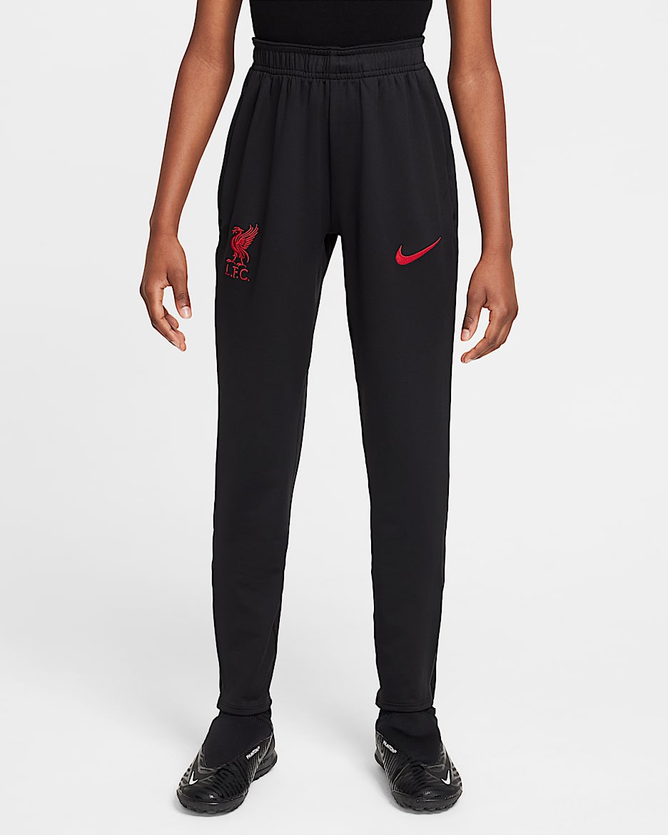 Pantalon de foot en maille Nike Dri-FIT Liverpool FC Strike Special Edition pour ado - Noir/Coconut Milk/Gym Red
