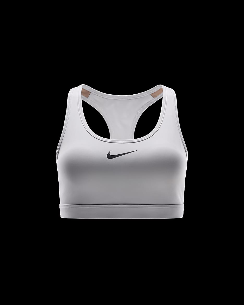 Αθλητικός στηθόδεσμος με ενίσχυση Nike Swoosh Medium Support - Λευκό/Stone Mauve/Μαύρο