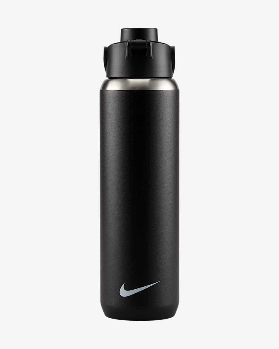 Nike Recharge Chug Bidon van roestvrij staal (710 ml) - Zwart/Zwart/Wit