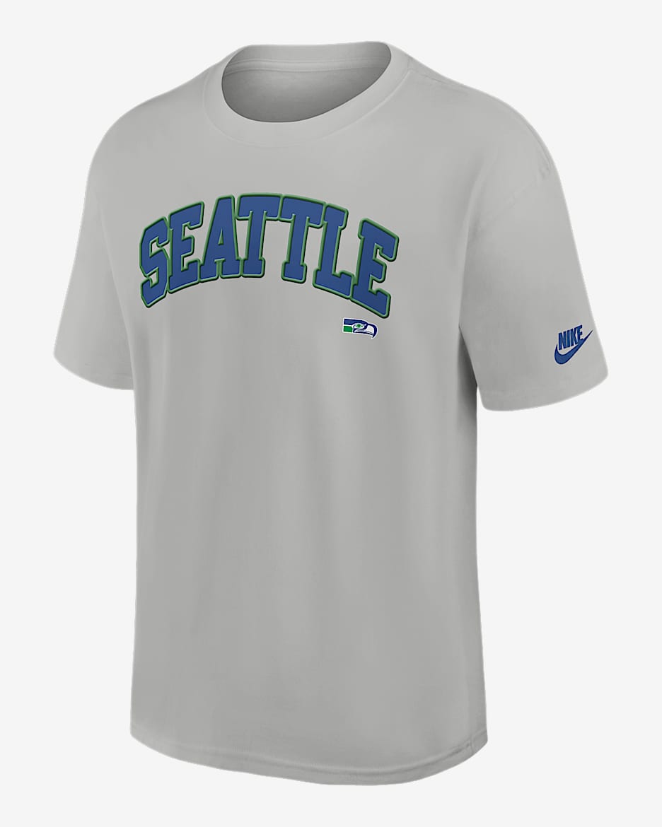 Playera Nike de la NFL para hombre Seattle Seahawks Rewind Statement Max90 - Plata medio