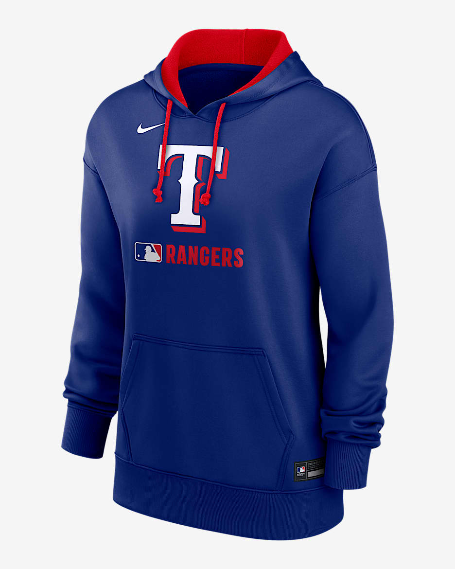 Texas Rangers Authentic Collection Women's Nike Therma MLB Pullover Hoodie - Royal