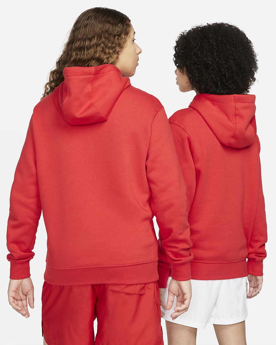 Felpa pullover con cappuccio Nike Sportswear Club Fleece - University Red/University Red/Bianco