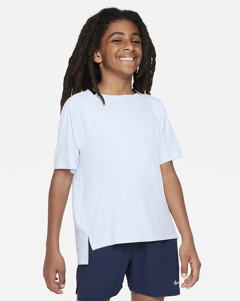 Nike Multi Older Kids' (Boys') Dri-FIT Training Top - Blue Tint/Black