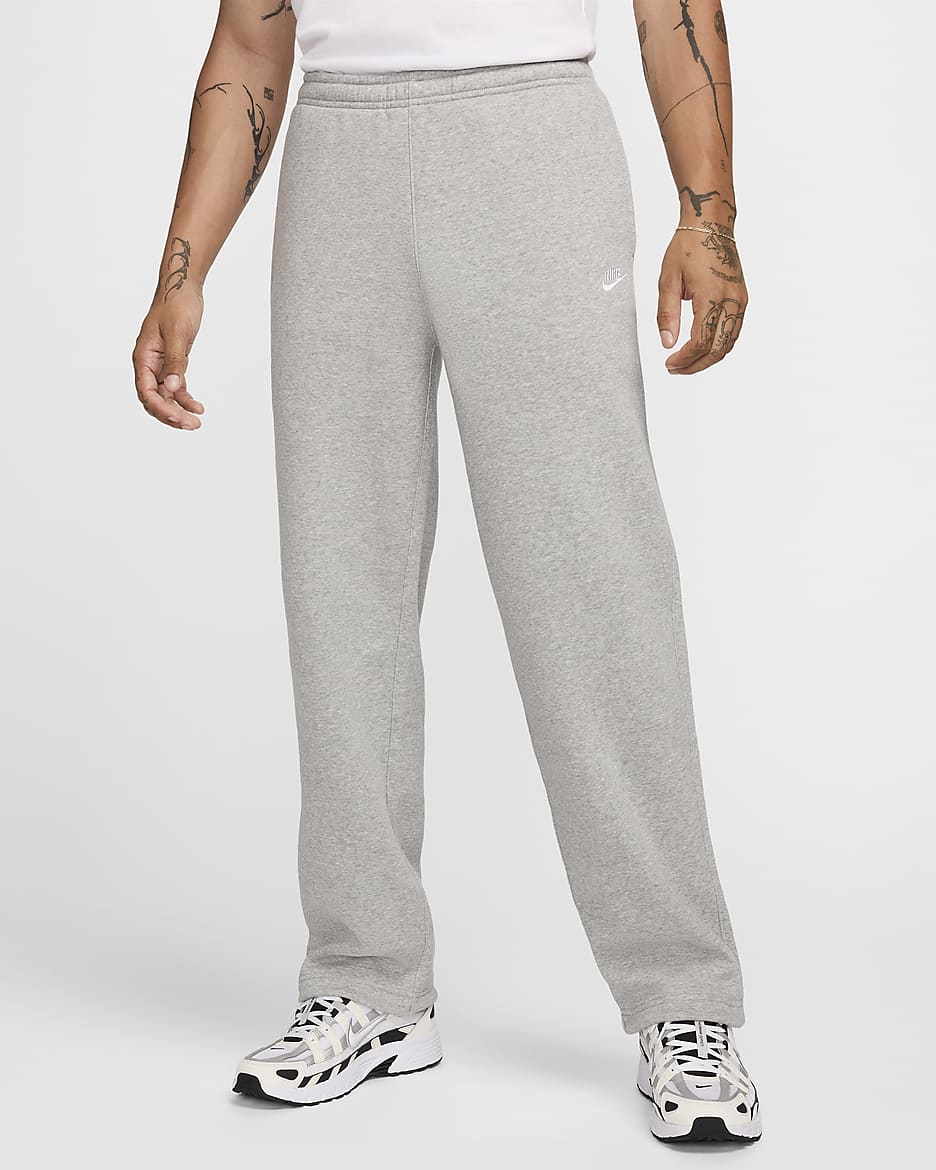 Pants de tejido Fleece con cordón elástico para hombre Nike Club - Gris oscuro jaspeado/Gris humo claro/Blanco