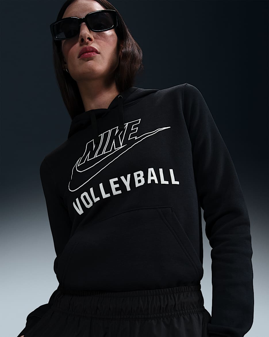 Sudadera con gorro sin cierre de vóleibol para mujer Nike - Negro