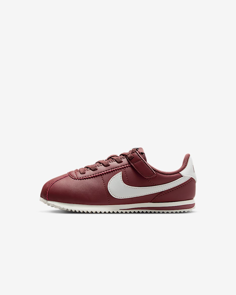 Tenis para niños de preescolar Nike Cortez EasyOn - Rojo sepia/Negro/Vela