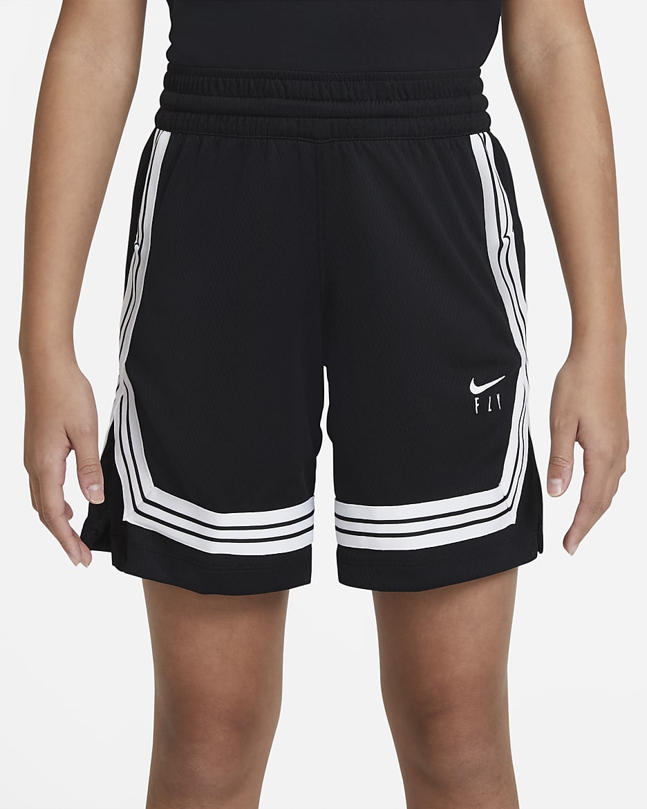 Nike Fly Crossover Big Kids' (Girls') Basketball Shorts - Black/White/White