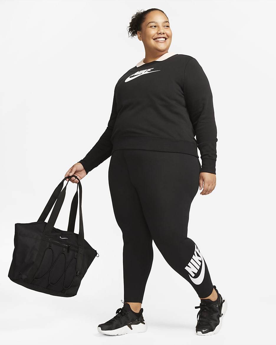 Nike Sportswear Classics Women's High-Waisted Graphic Leggings (Plus Size) - Black/White