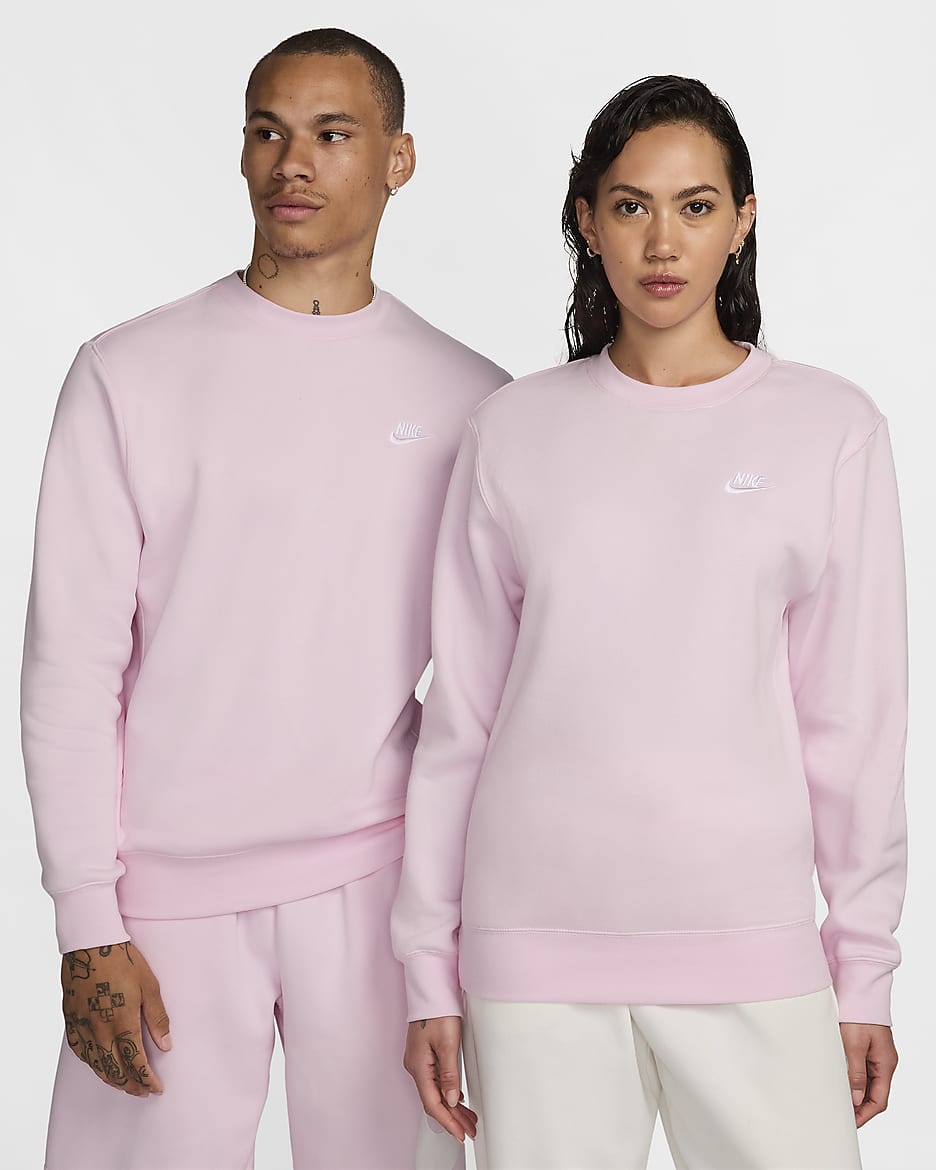 Nike Sportswear Club Fleece Men's Crew - Pink Foam/White